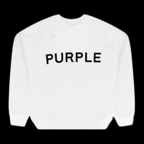 PURPLE BRAND HWT Fleece Crewneck Sweatshirt 'White'