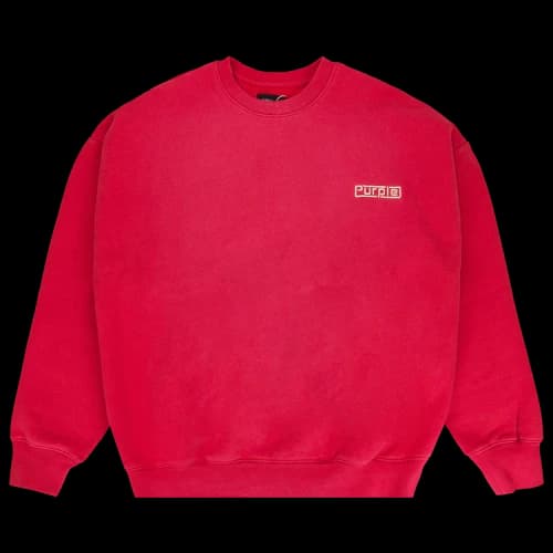 PURPLE BRAND HWT Fleece Plate Crewneck Sweatshirt 'Red'