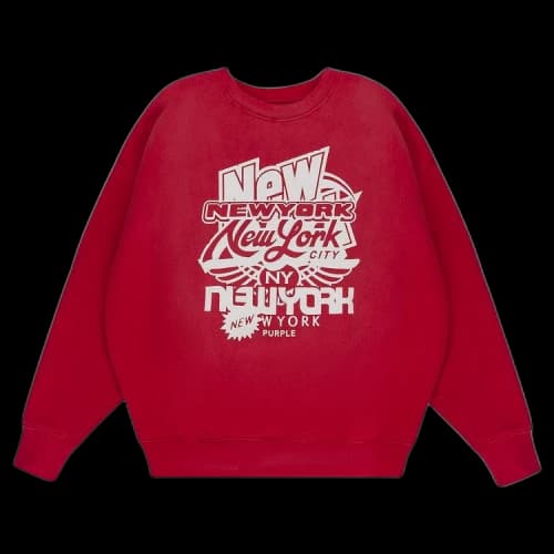 PURPLE BRAND HWT Fleece Crewneck Sweatshirt 'Red'
