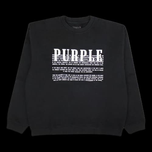 PURPLE BRAND French Terry Crew 'Black'
