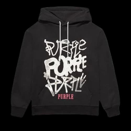 PURPLE BRAND French Terry Pullover Hoodie 'Black'