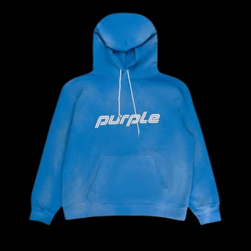 PURPLE BRAND French Terry Pullover Hoodie 'Blue'