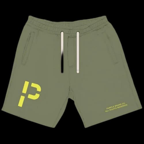 PURPLE BRAND French Terry Monogram Logo Shorts 'Military'