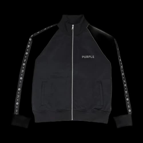 PURPLE BRAND Monogram Raglan Track Jacket 'Black/Cream'