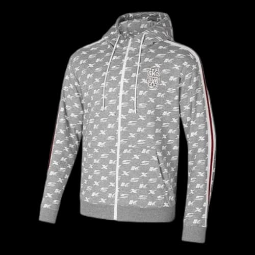 Skechers SKX Letter Print Long Sleeve Knit Jacket 'Grey Blue White'