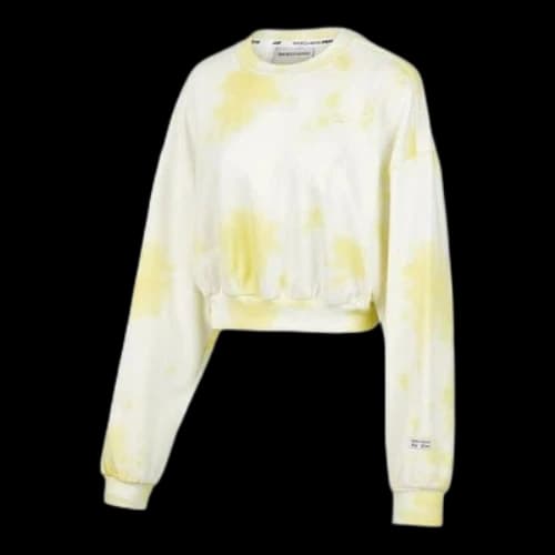 Skechers x XUZHI Short Long Sleeve Crew Sweater 'Yellow White Grey' (Women's)