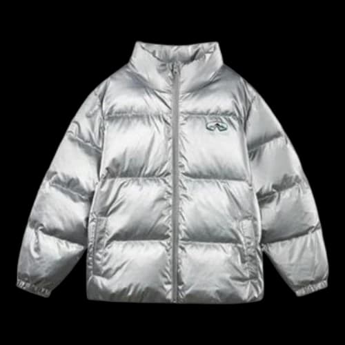 (GS) Skechers Reflective Zipper Casual Down Jacket 'Silver'