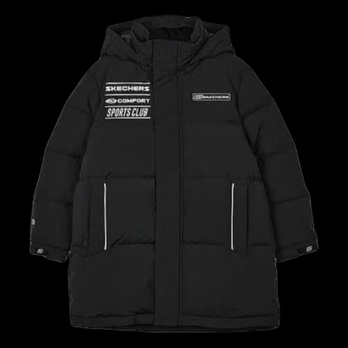 (GS) Skechers Basic Letter Woven Down Jacket 'Black White'