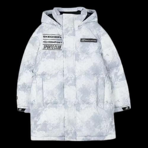 (GS) Skechers Basic Letter Woven Down Jacket 'White Black'