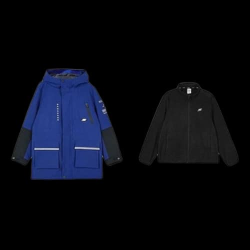 (GS) Skechers Casual Series 3-In-1 Hooded Jacket 'Black Blue'
