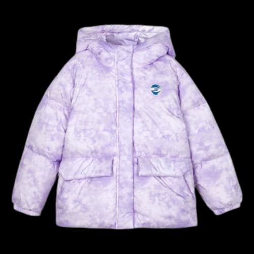 (GS) Skechers Hooded Down Jacket 'Purple White'