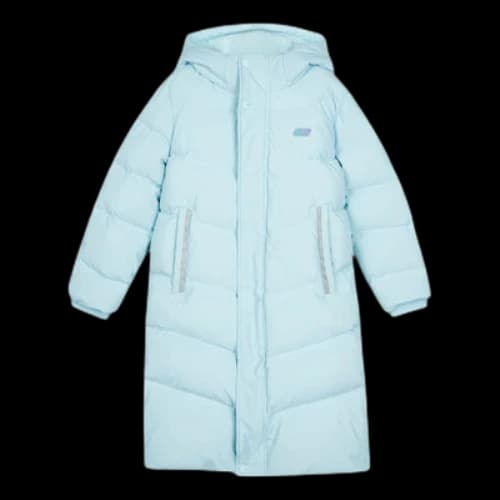 (GS) Skechers Basic Woven Long Down Jacket 'Blue'
