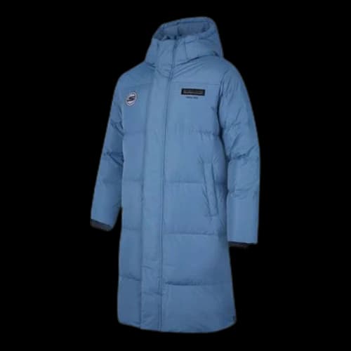 Skechers Logo Printed Long Down jacket 'Teal'