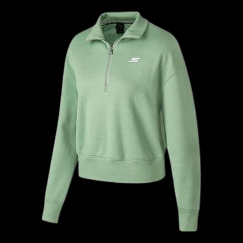 Skechers Logo Printed Crew Sweater 'Green' (Women's)
