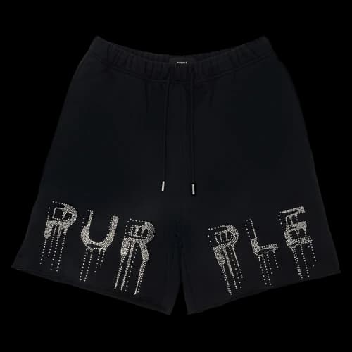 PURPLE BRAND HWT Fleece Raw Hem Short 'Black'