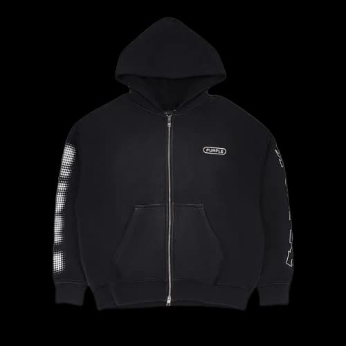 PURPLE BRAND HWT Fleece Full Zip Hoodie 'Black'