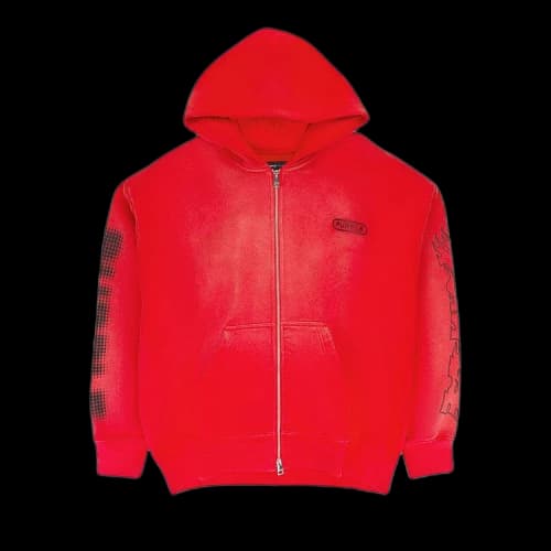 PURPLE BRAND HWT Fleece Full Zip Hoodie 'Red'