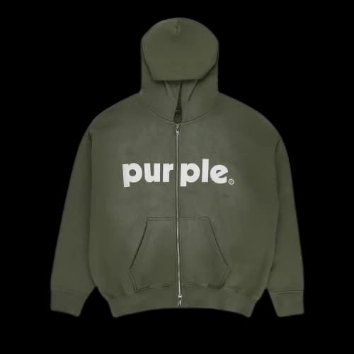 PURPLE BRAND HWT Fleece Full Zip Hoodie 'Green'