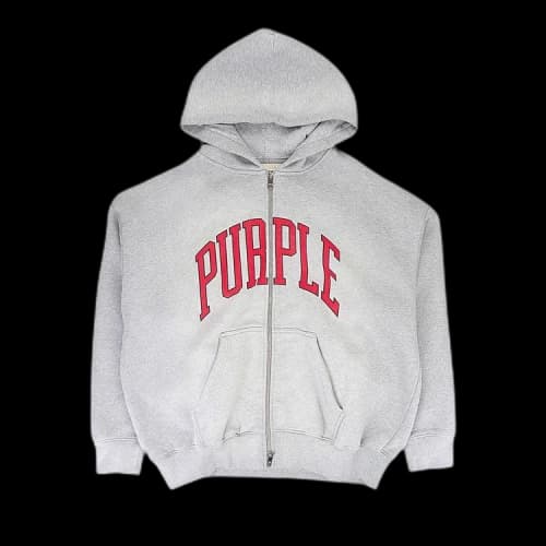 PURPLE BRAND Collegiate Zip Up Hoodie 'Heather'