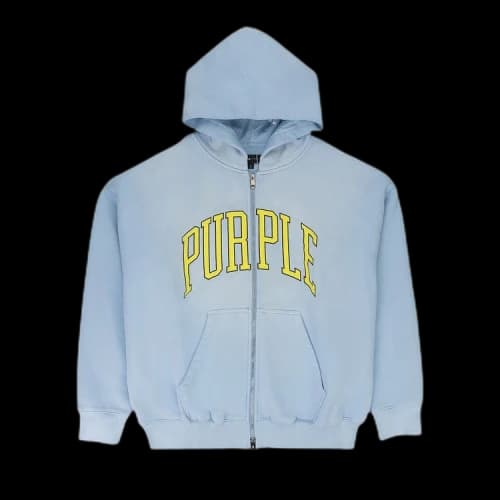 PURPLE BRAND Collegiate Zip Up Hoodie 'Blue'