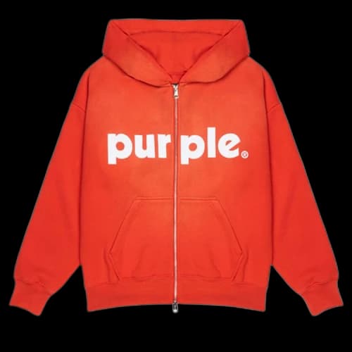 PURPLE BRAND HWT Fleece Full Zip Hoodie 'Red'