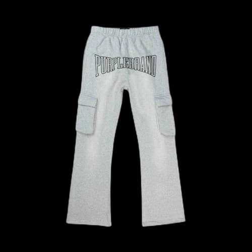 PURPLE BRAND Flared Cargo Sweatpants 'Heather'