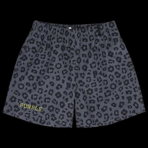 PURPLE BRAND Monogram Leopard Swim Shorts 'Charcoal'