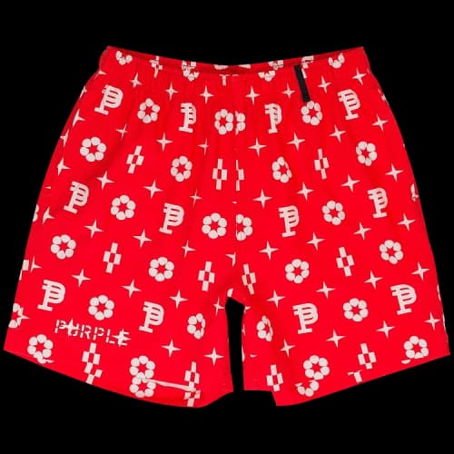 PURPLE BRAND Printed All Round Monogram Shorts 'Red'