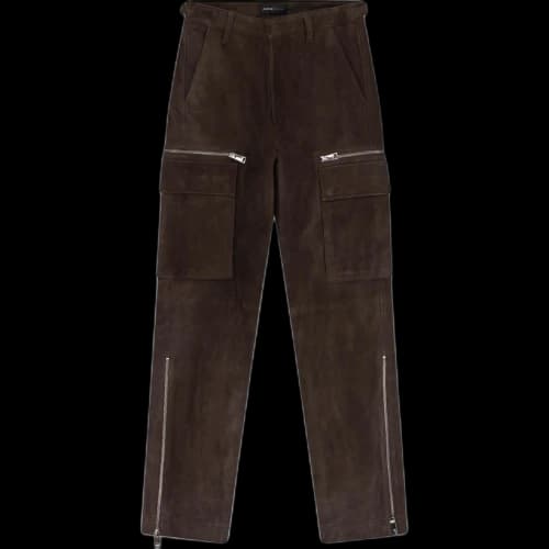 PURPLE BRAND Suede Zip Cargo Pant 'Brown'