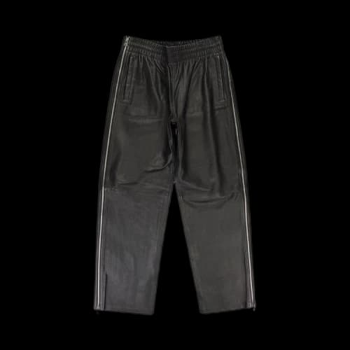 PURPLE BRAND Leather Side Zip Track Pants 'Black'