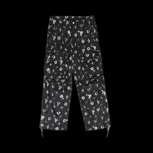 PURPLE BRAND Double Pocket Cargo Pants 'Black'