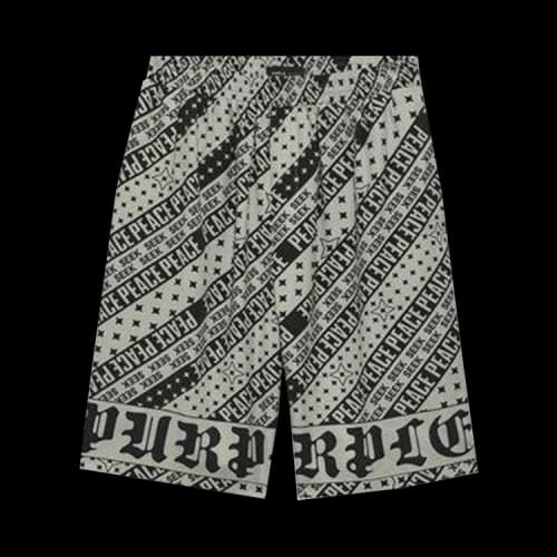 PURPLE BRAND Flag Bandana Shorts 'Grey'