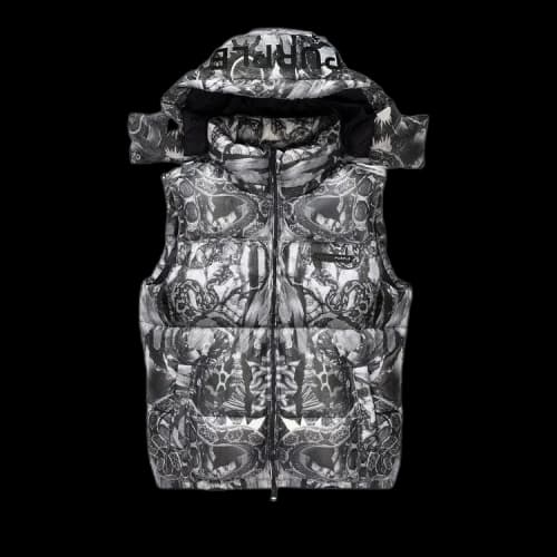 PURPLE BRAND Poly Snap Off Hood Puffer Vest 'Black'