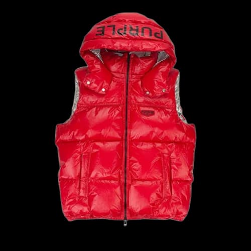 PURPLE BRAND Nylon Puffer Vest 'Red'