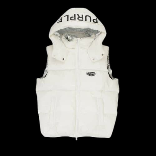 PURPLE BRAND Nylon Puffer Vest 'White'