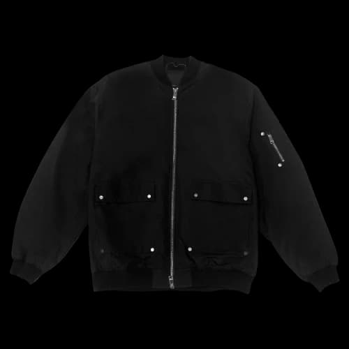 PURPLE BRAND Poly Oversized Bomber Jacket 'Black'