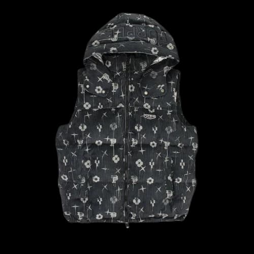 PURPLE BRAND Printed Corduroy AOP Puffer Jacket 'Black'