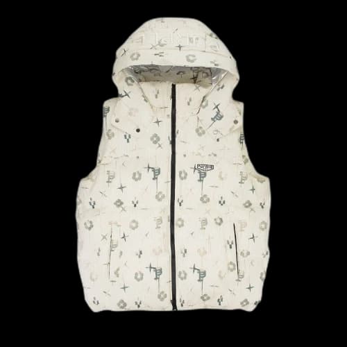 PURPLE BRAND Printed Corduroy AOP Puffer Jacket 'Antique White'