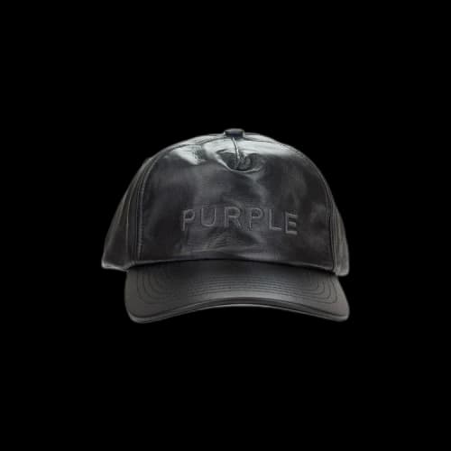 PURPLE BRAND Purple 5 Panel Leather Hat 'Black'