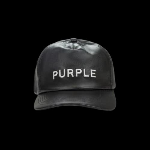 PURPLE BRAND Logo Leather Hat 'Black'