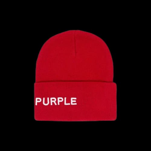 PURPLE BRAND Acrylic Cuffed Hats 'Red'