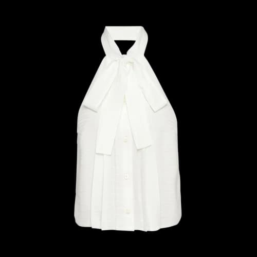 Prada Crêpe De Chine Jacquard Top 'White'