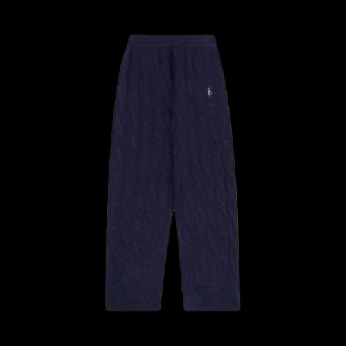 Sporty & Rich SRC Cable-knit Cashmere Trousers 'Navy'