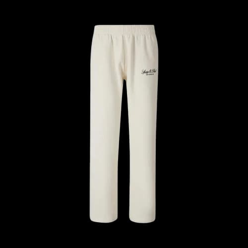 Sporty & Rich Vendome LA Embroidered Wide Sweatpant 'Ecru/Navy'