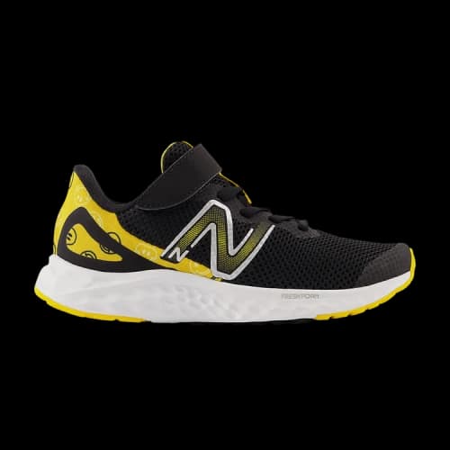 New Balance Fresh Foam Arishi v4 Bungee Lace Top Strap Little Kid X-Wide 'Black Marigold Smiley'