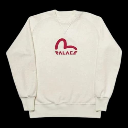 PALACE x EVISU Reversible Crew Logo Crewneck White