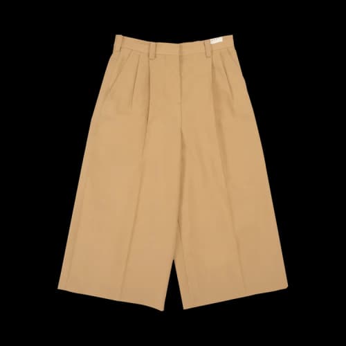 Marni Wide Leg Cropped Pant With Pleats 'Dijon'