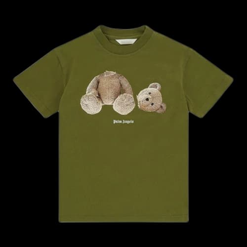 Palm Angels Kids Bear T-Shirt 'Military'