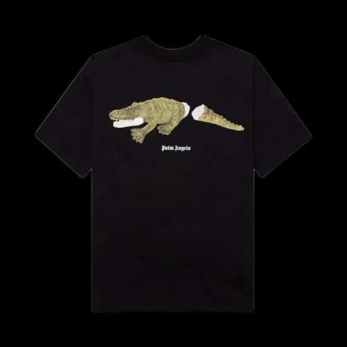 Palm Angels Kids Crocodile Print T-Shirt 'Black/Green'