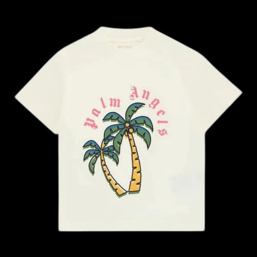 Palm Angels Kids Palm Tree Graphic T-Shirt 'White/Green'